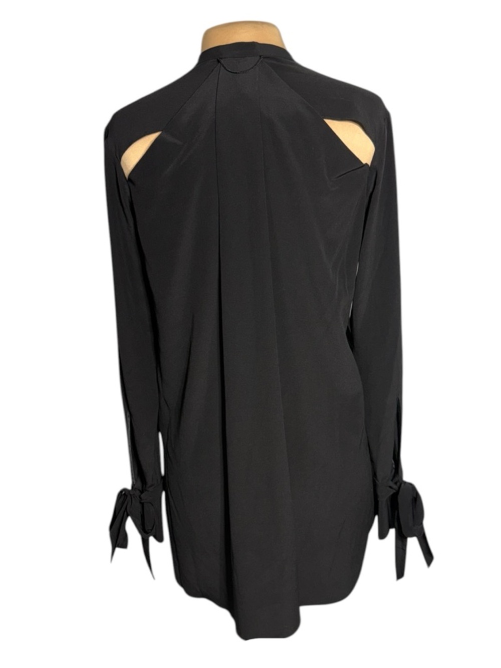 Rag & Bone "Dylan" Black 100% Silk Tie-Cuff Blouse - Size Small - Like New - Picture 5 of 10